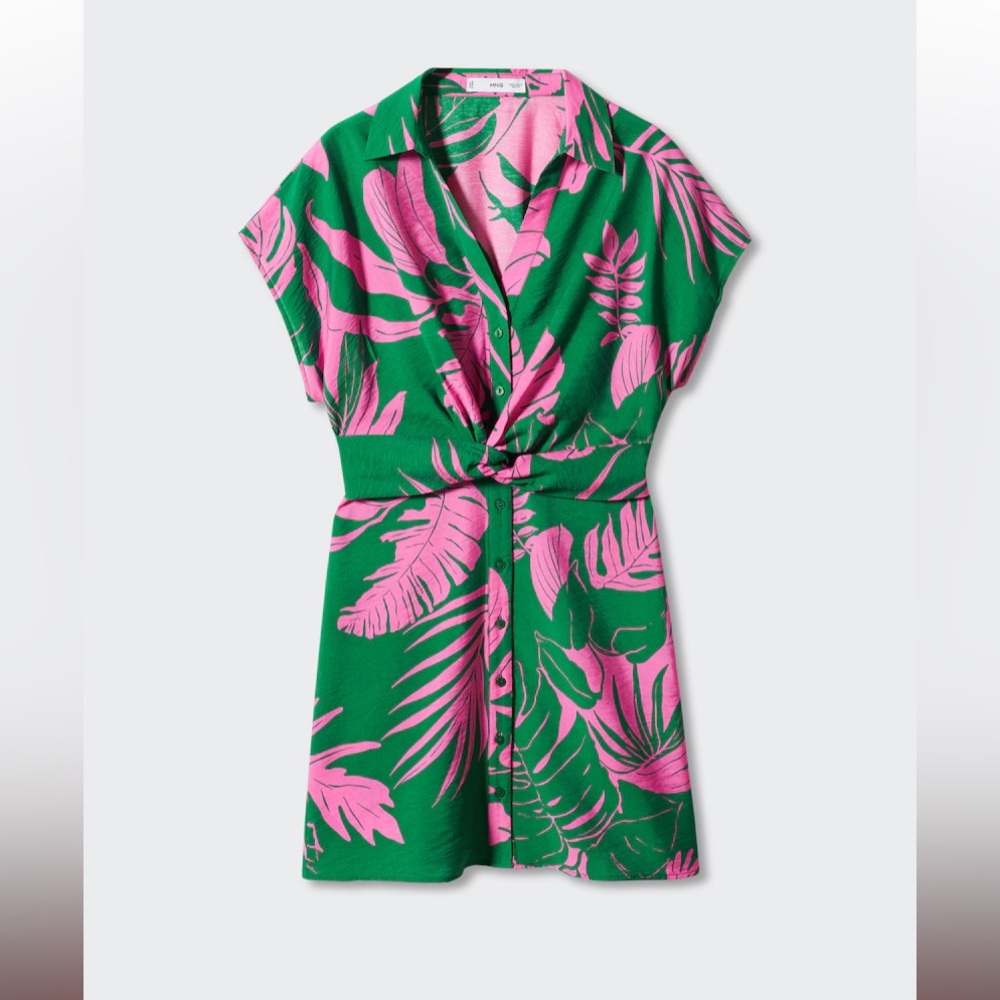 MNG Tropical Shirt Dress